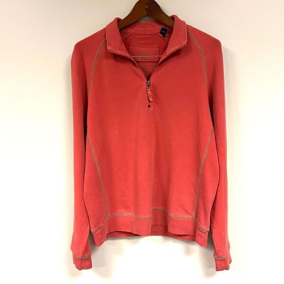 Tommy Bahama orange quarter zip pullover size M - Picture 1 of 7